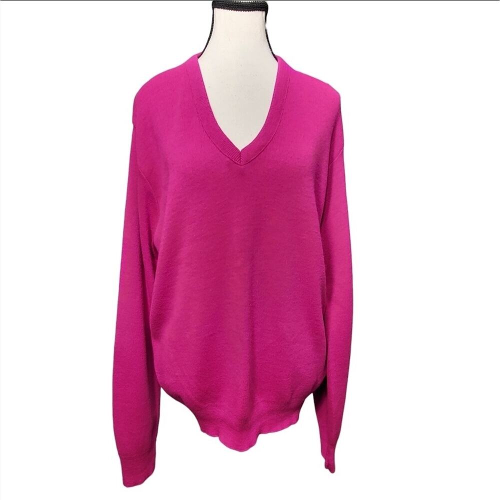 NWT Vintage Jantzen Womens L Boysenberry Vneck Sweater USA Orlon Acrylic